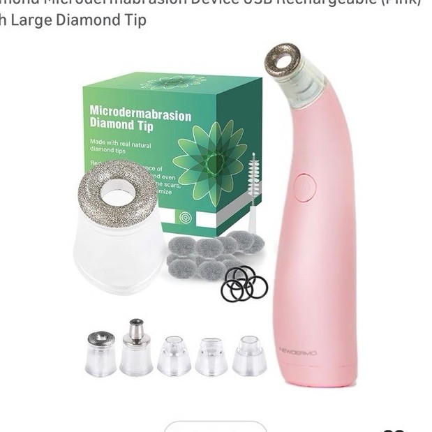 NEWDERMO Diamond Microdermabrasion Machine USB Rechargeable Pink