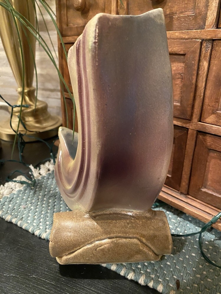 Unique Handmade Art Pottery Abstract Design Planter With Etchings