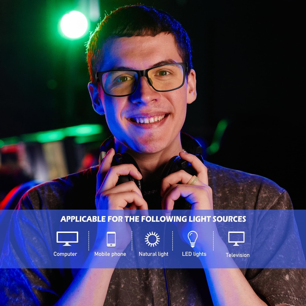 Blue Light Blocking Glasses, Al-Mg Metal Frame, Computer Gaming, Eyestrain