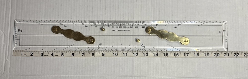 Marine Navigation Parallel Ruler Capt Fields' Pattern 21" Length