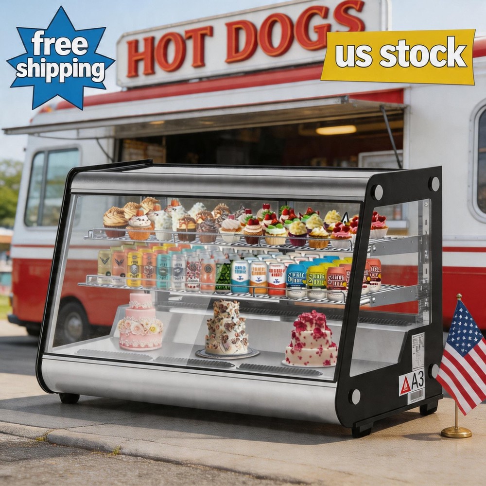 PrecisionAuto Commercial Countertop Refrigerated Bakery Display Case - 183L Capa