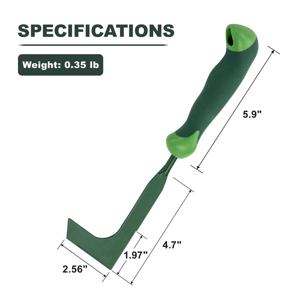 Owlett Crack Weeder, 11" L-Shaped Side-Walk Weed Puller with Ergonomic Rubber...