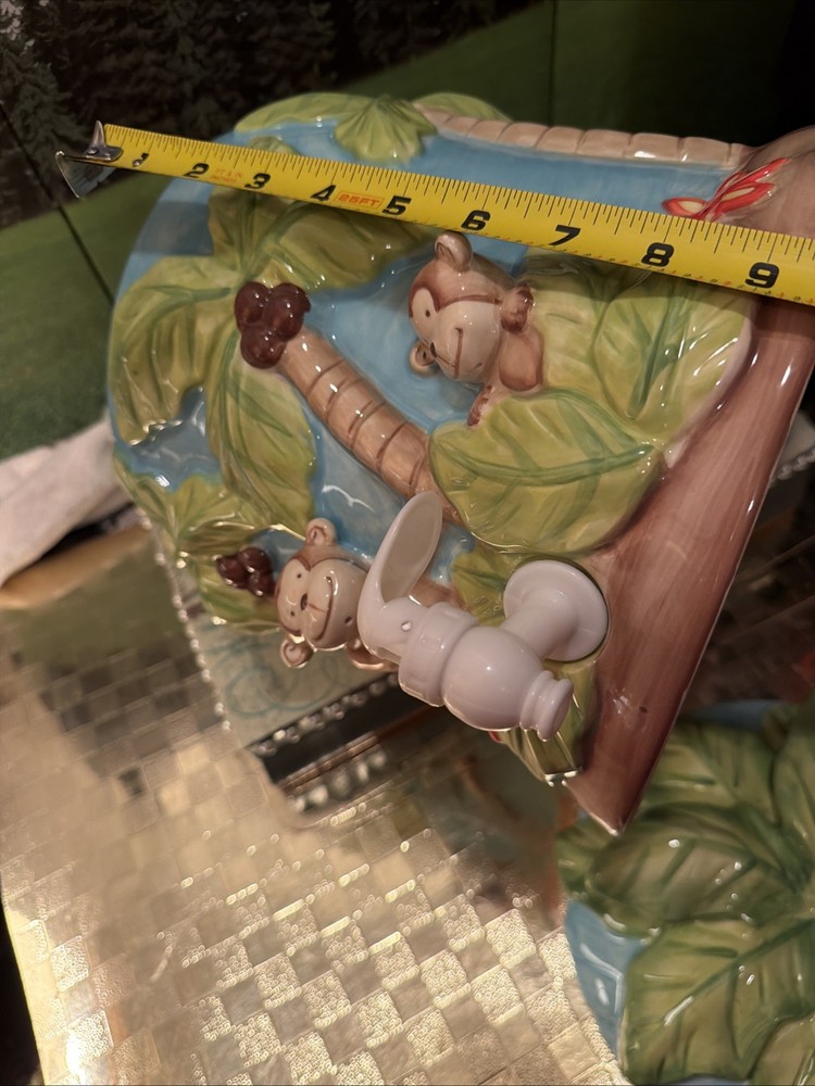 Juice Ceramic Dispenser With Monkeys Palms design