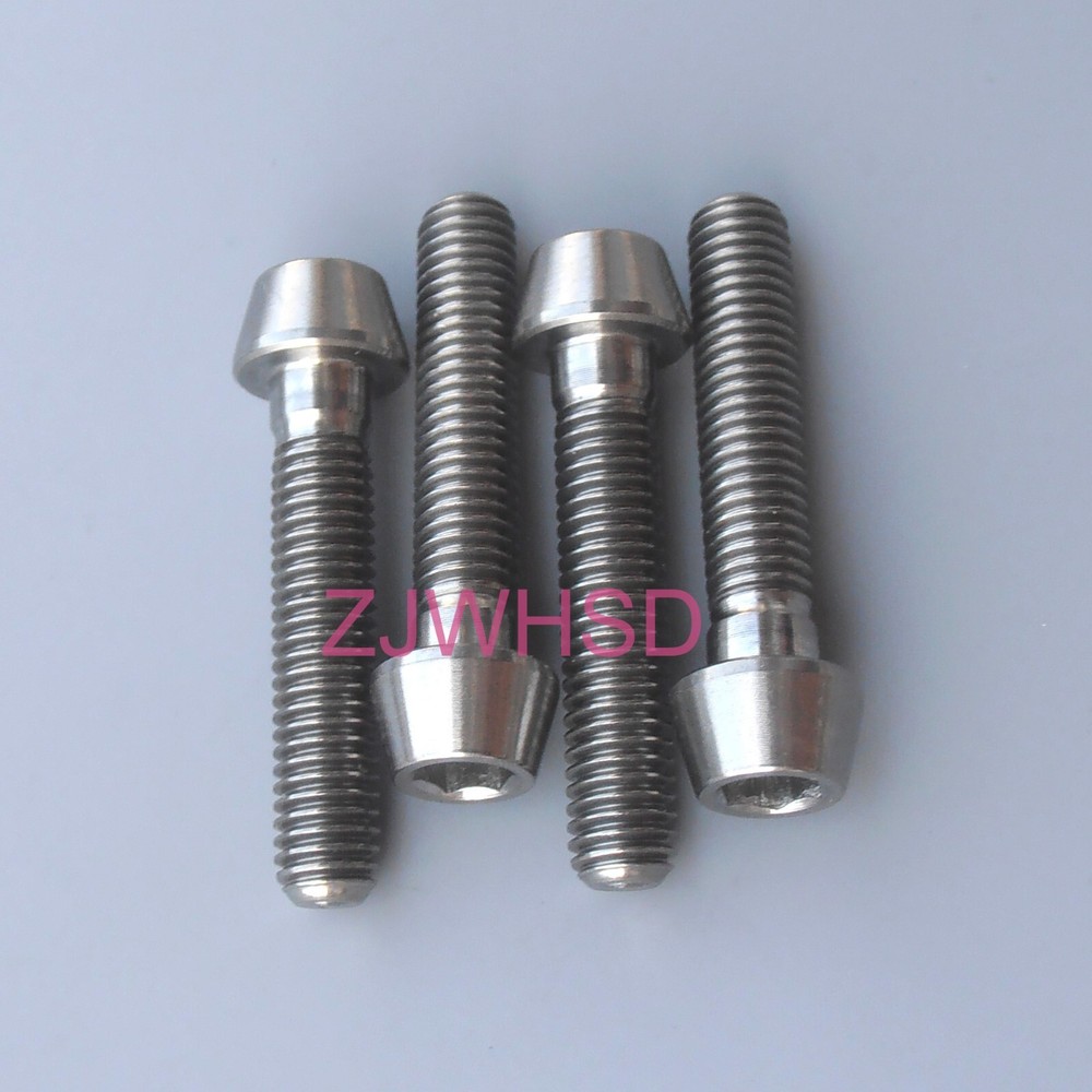 4pcs M5 x 25 Ti Titanium Screw Bolt Allen Hex Taper Socket Cap Head