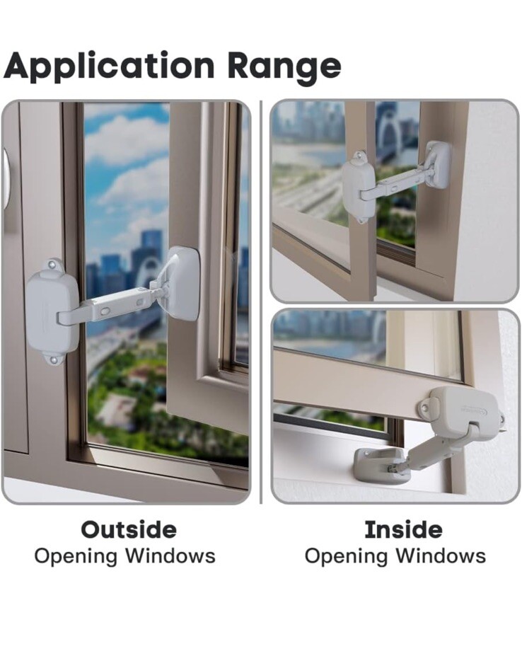 for Window Security Lock for Window Restrictor for Window Limit Bracket Aluminum