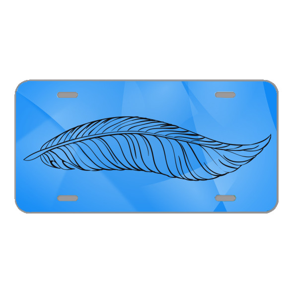 Custom Novelty License Plate With Beautiful Feather Sketch Design