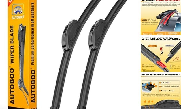 26" and 16" Windshield Wipers Blades 26" + 16"(Pair for Front Windshield)