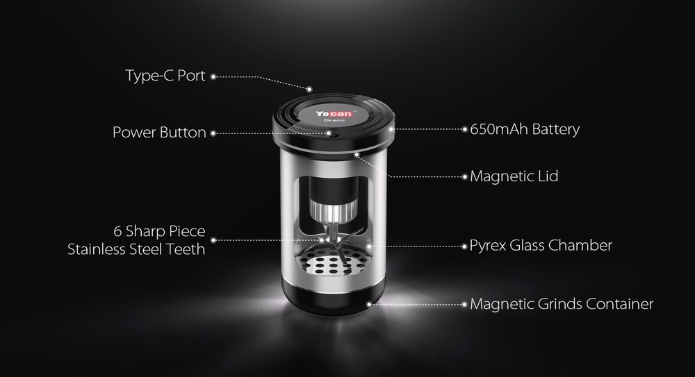 Draco Electric Herb Grinder - Black