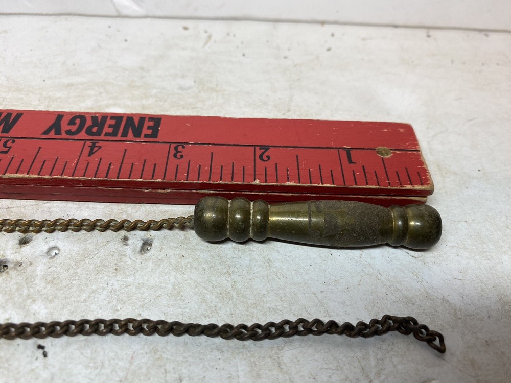 Antique Brass Light Fixture Chain With Handle