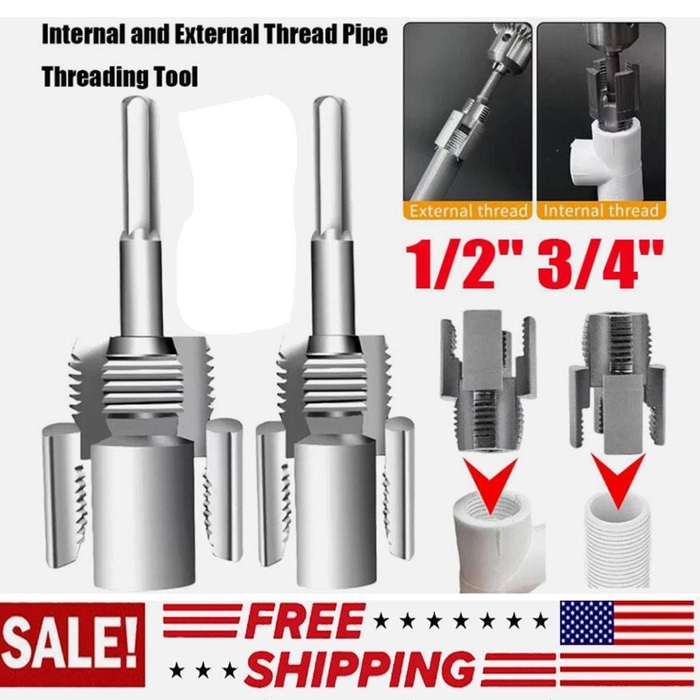 US Integrated Internal & External Pipe Threading Tool For 1/2'' 3/4'' Water Pipe