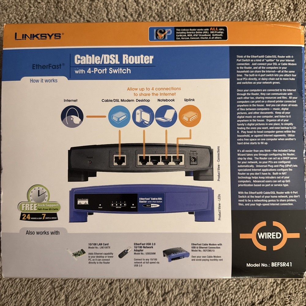LinkSYS Ether Fast Cable/DSL Router 4-Port Switch