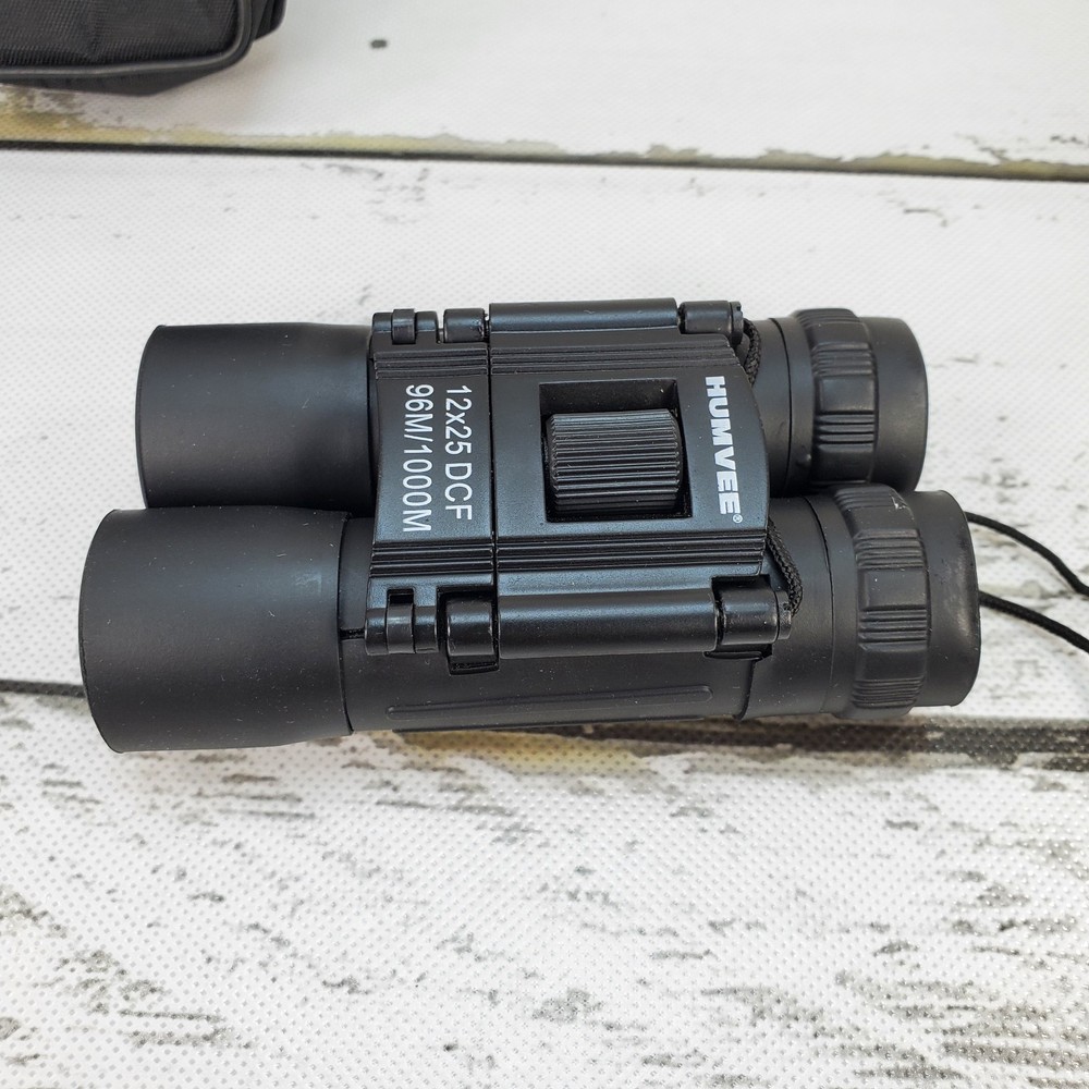Humvee Compact Binoculars 12x25 DCF 96M/1000M 4" With String Read Description