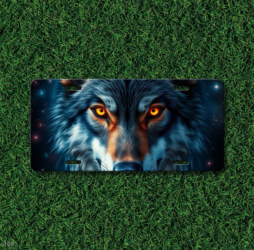 Powerful Wolf License Plate Your Text Front Plate Unique Gift