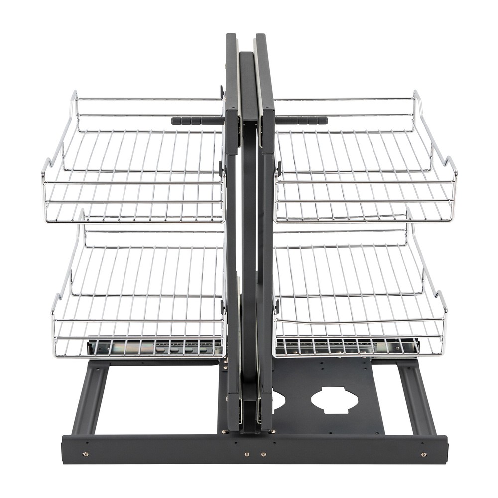 11 Inch Blind Corner Organizer Soft Close Chrome 4 Shelf Slide Cabinet For 31.5"