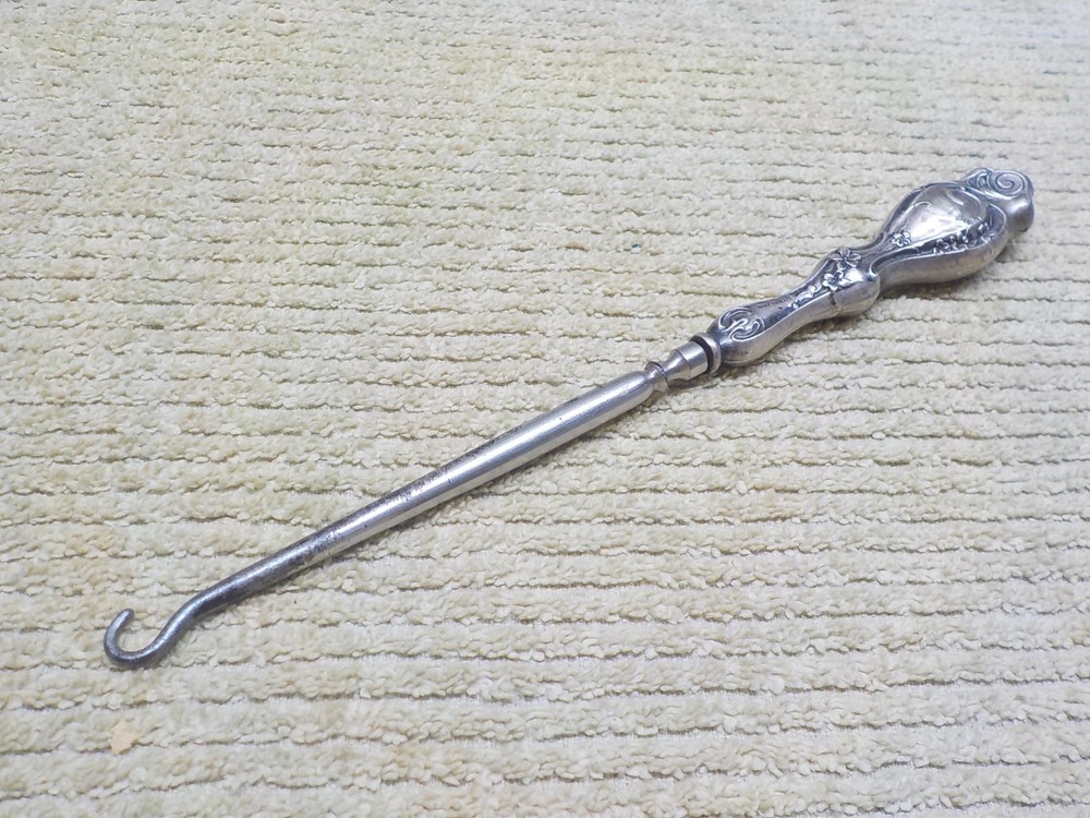 Antique Sterling Handle Button Hook