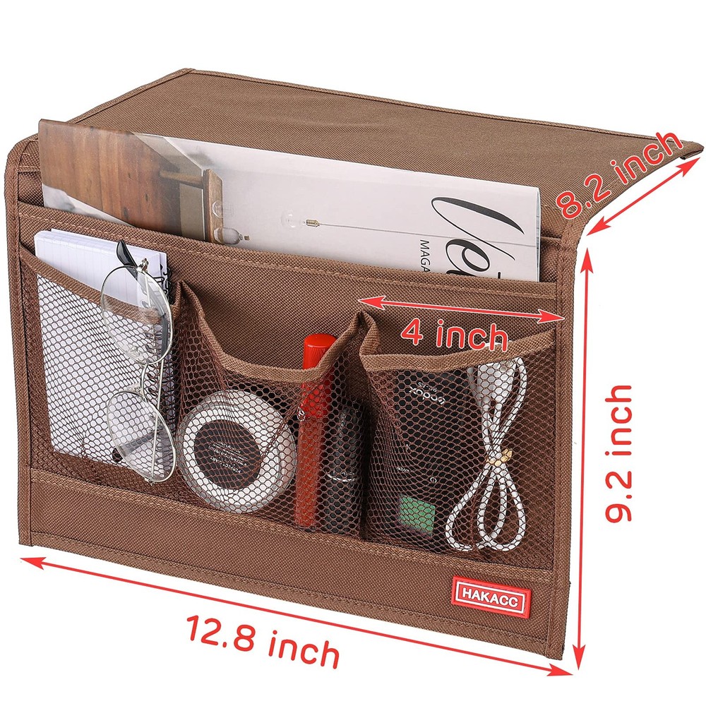 Bedside Storage Organizer, Remote Control Holder, Bed Pockets Bedside Caddy S...