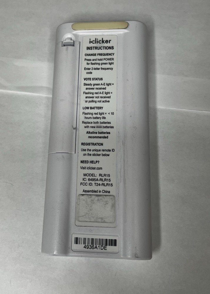 iClicker Plus RLR15 Student Classroom Response System Remote Control Unit WORKS