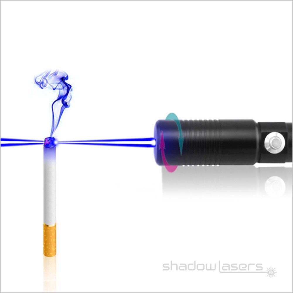 450nm Blue Laser Pointer Adjustable Focus Flashlight Visidle Beam Light+Case US