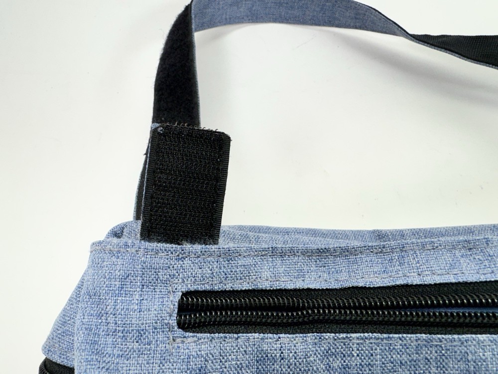 Bugaboo Organizer Stroller Handlebar, Diaper Bag, With Strap - Blue Melange