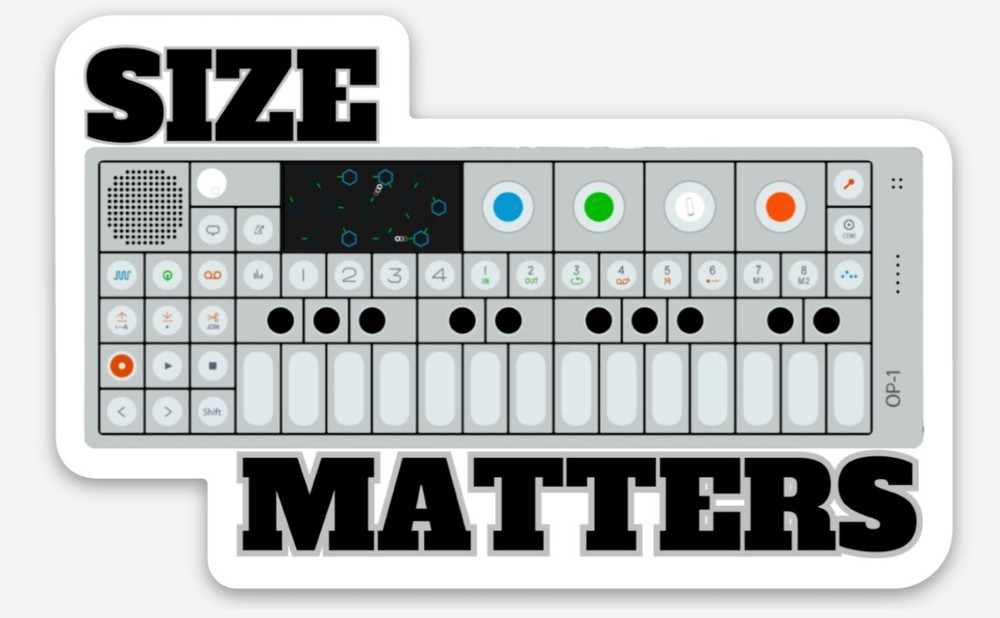 OP1 3" Vinyl Sticker - "Size Matters"