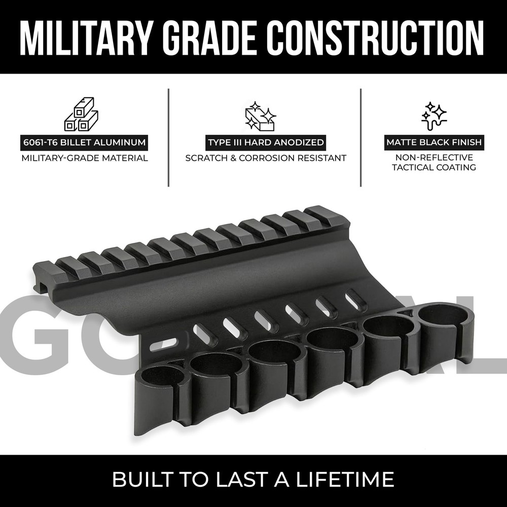 Gotical Side Saddle Shell Holder, 6-PC 12- GA, Universal Black