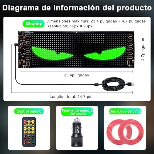 led Lights for car - Custom led Sign，Devil Eyes Light Strips 23.4"x4.7"-2PCS