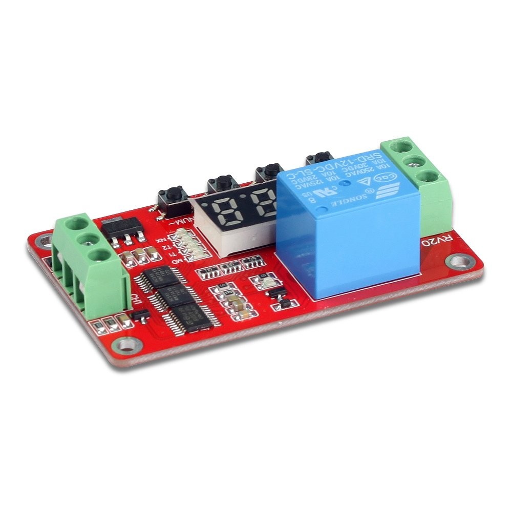 12V Programmable Timer Relay Module 18 Delay Modes Auto Control LED Display