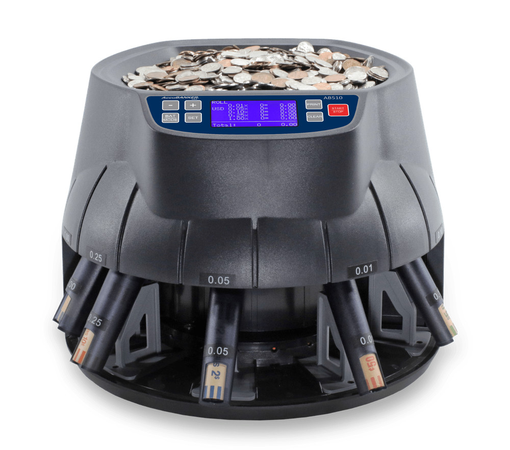 AccuBanker AB510 Coin Counter, Sorter, and Roller