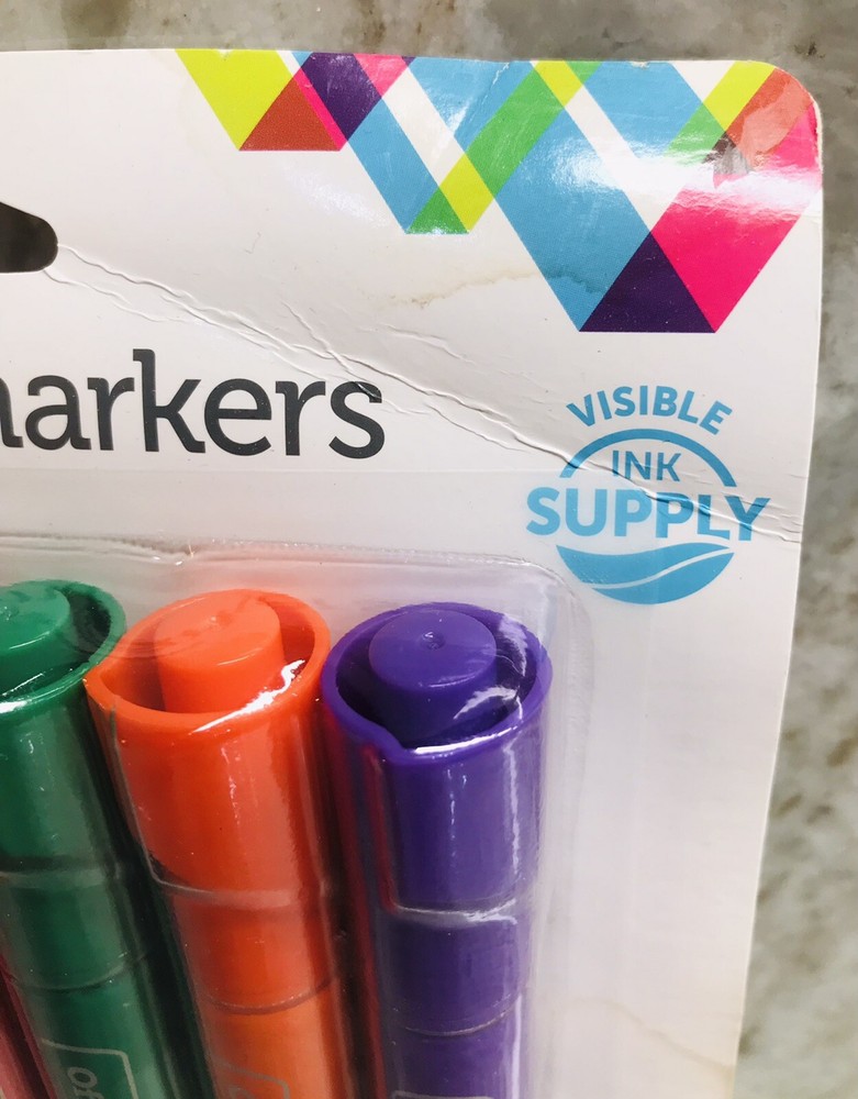 Office Depot Liquid Permanent Markers. Multi/Edge Tinsel Tip. 6ct.