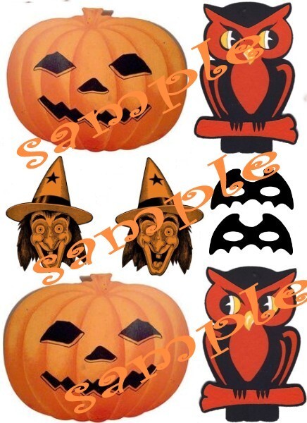 Halloween Vintage Card Waterslide Decals