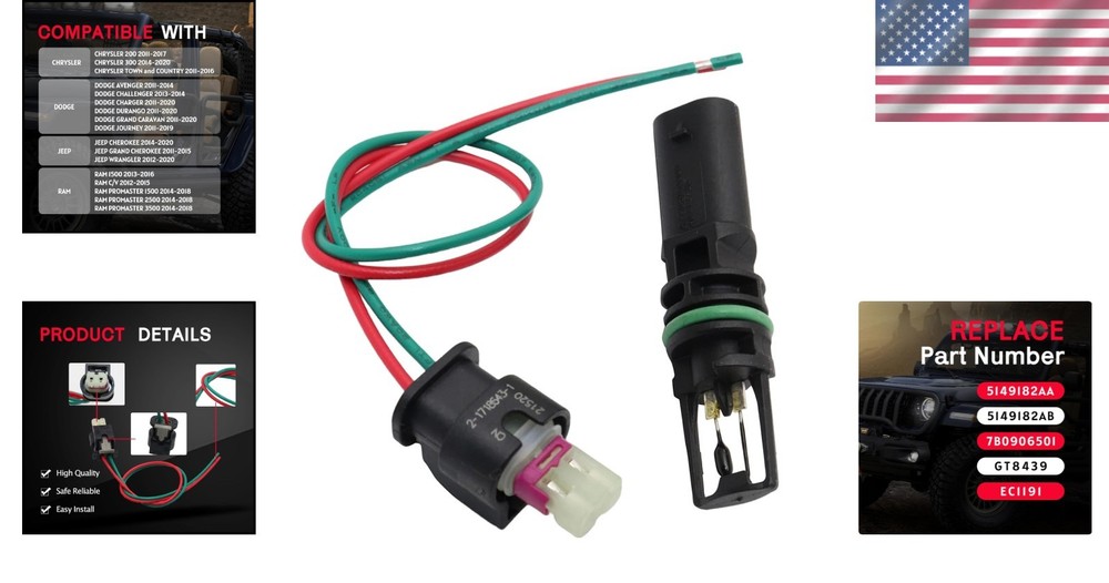 Air Charge Temperature Sensor & Connector Compatible with Chrysler ... Fast Ship
