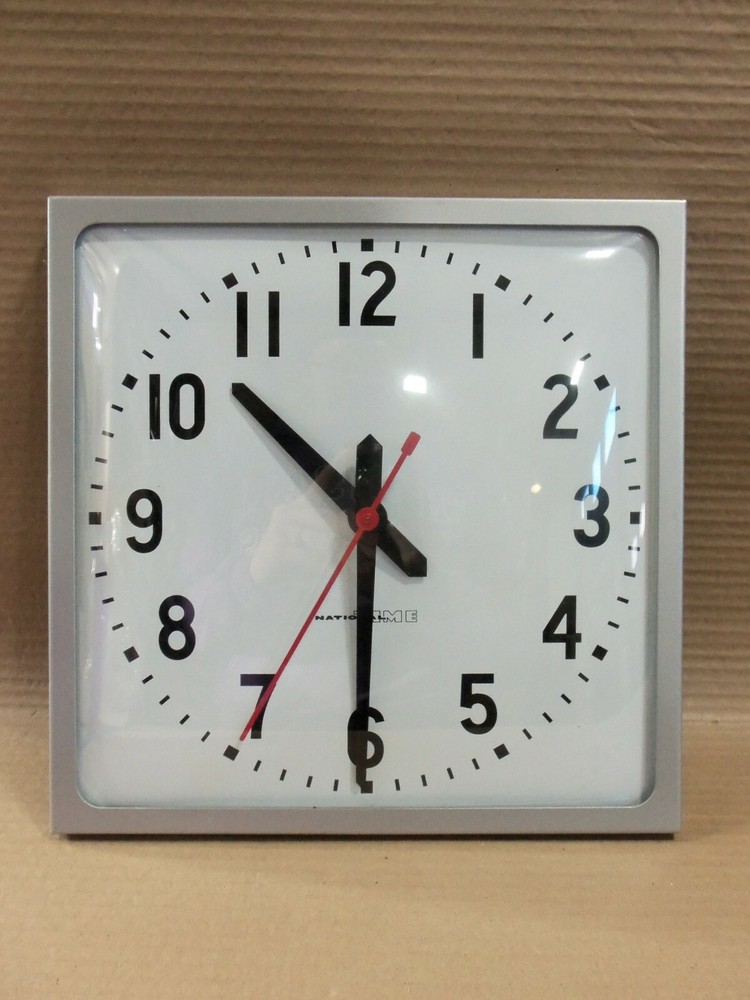 New no Box National Time Flush 12" EX-LV Square Clock