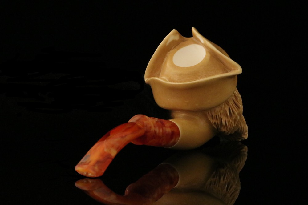 srv - Pirate Block Meerschaum Pipe with fitted case M3293