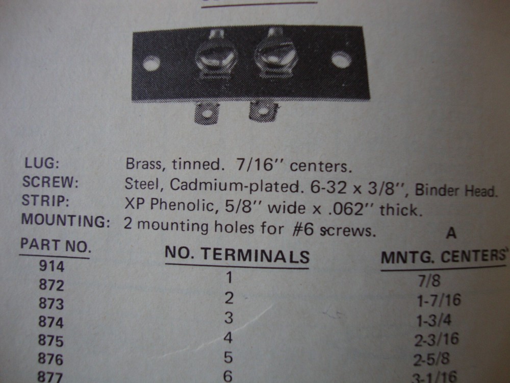 874 HH SMITH terminal strip - SCREW TYPE QUANTITY OF 2