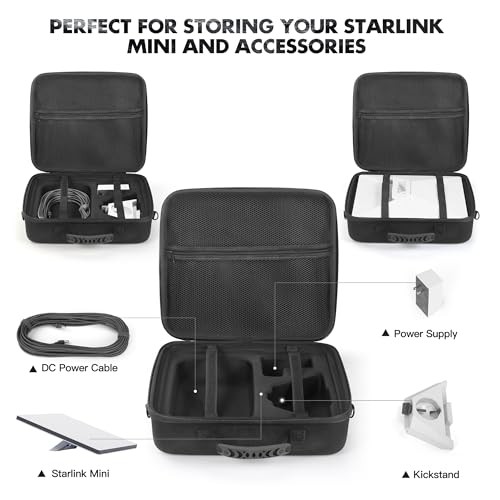 Case for Starlink Mini，Waterproof Shockproof Hard case, Portable Storage black