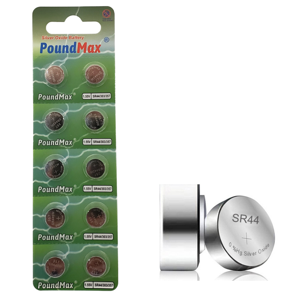 PoundMax SR44 / 303 / 357 Batteries 1.55v Silver Oxide Battery - 30 Count