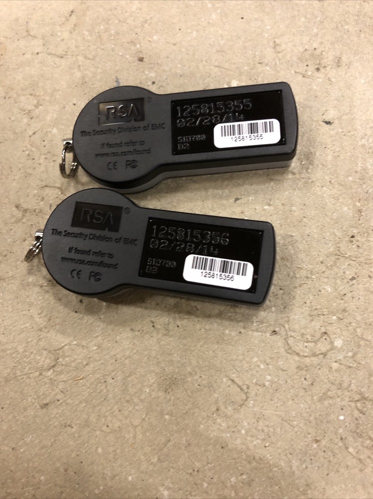 NEW LOT 2x RSA SecurID Security Token KeyFob Expired 2/28/2014