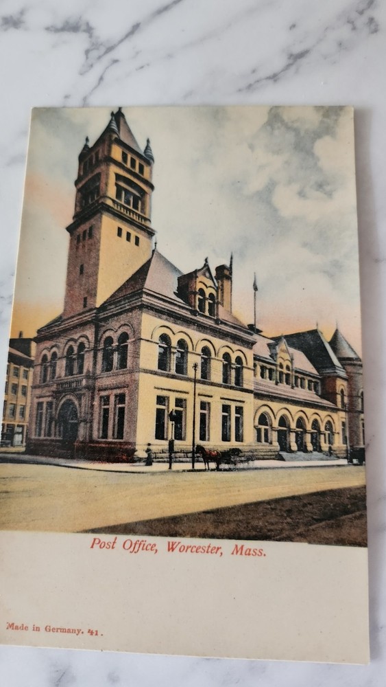 vtg  POSTCARD  POST OFFICE WORCESTER  MASS.