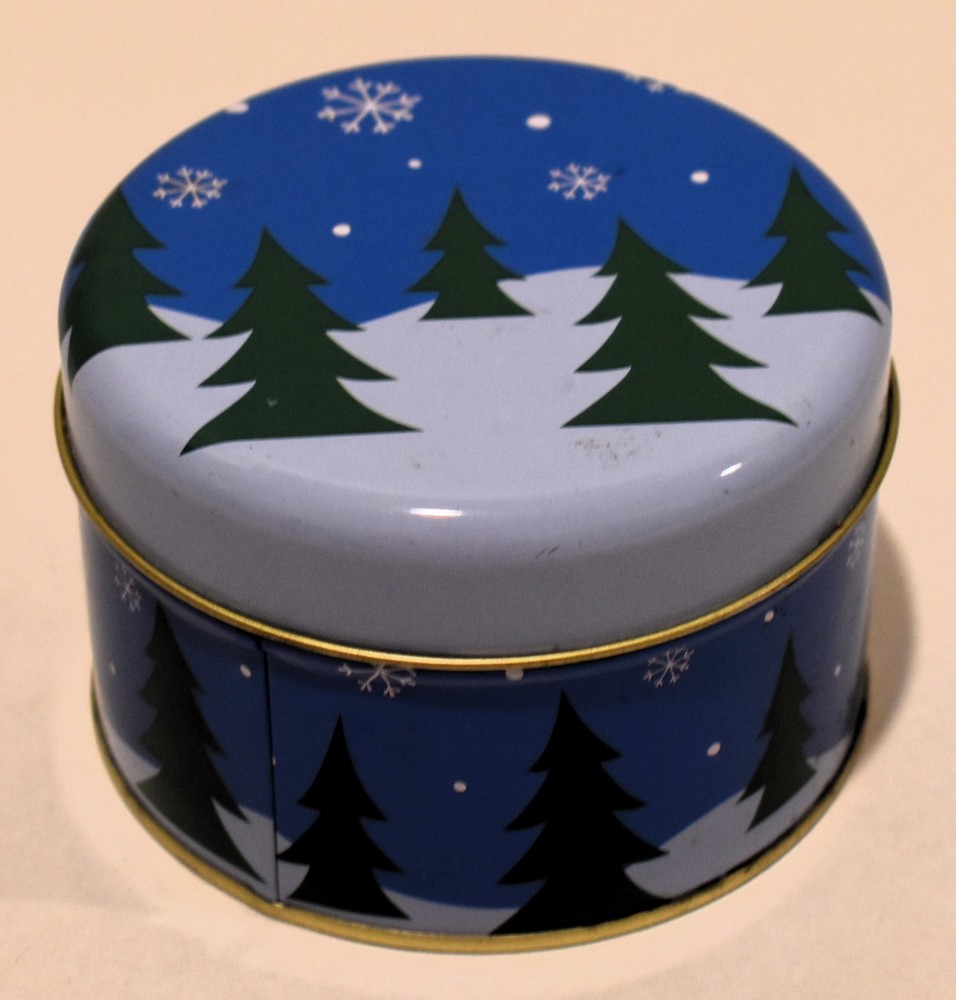 Small Christmas Tree Metal Tin