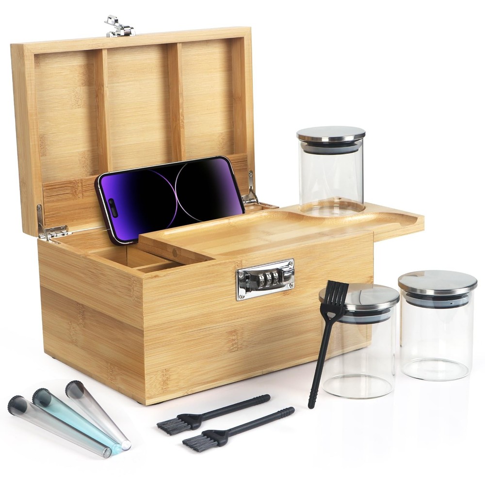 BELO VALE Premium Original Storage Box,Decorative Bamboo Box with Combination...