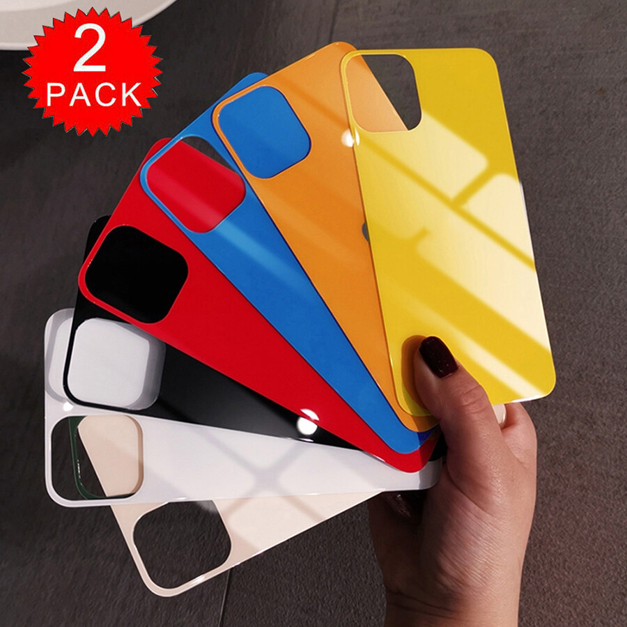 2Pack Tempered Glass Back Rear Screen Protector for iPhone 12 13 14 15 Pro Max