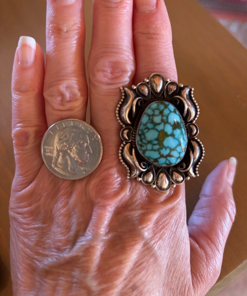 Navajo Derrick Gordon Red Web Kingman Statement Ring