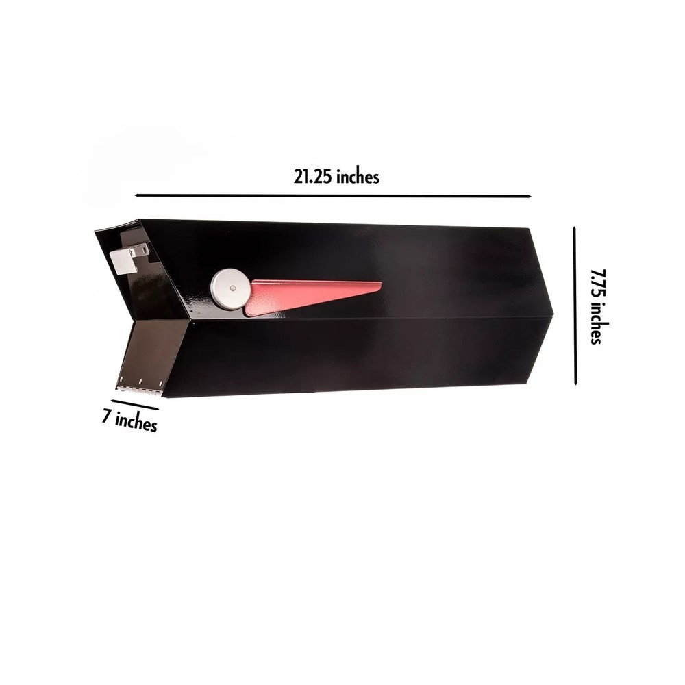 The Modbox Mid-Century Modern Curbside Mailbox | Color Atomic Red - White