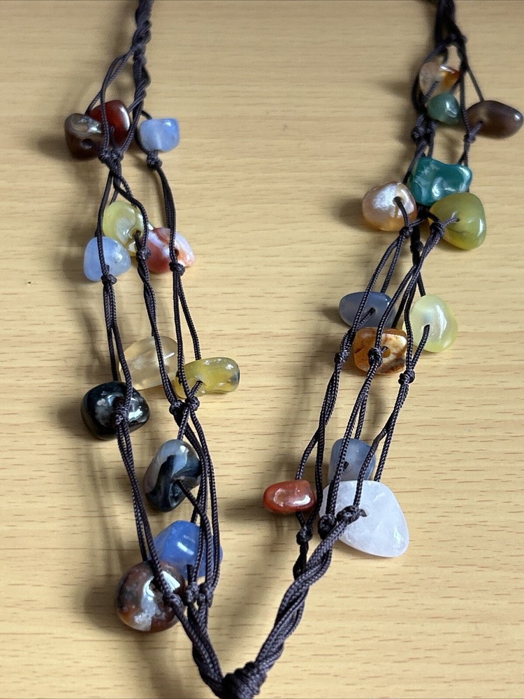 Stunning Agate / Mixed Gemstone Statement Pendant/ Necklace