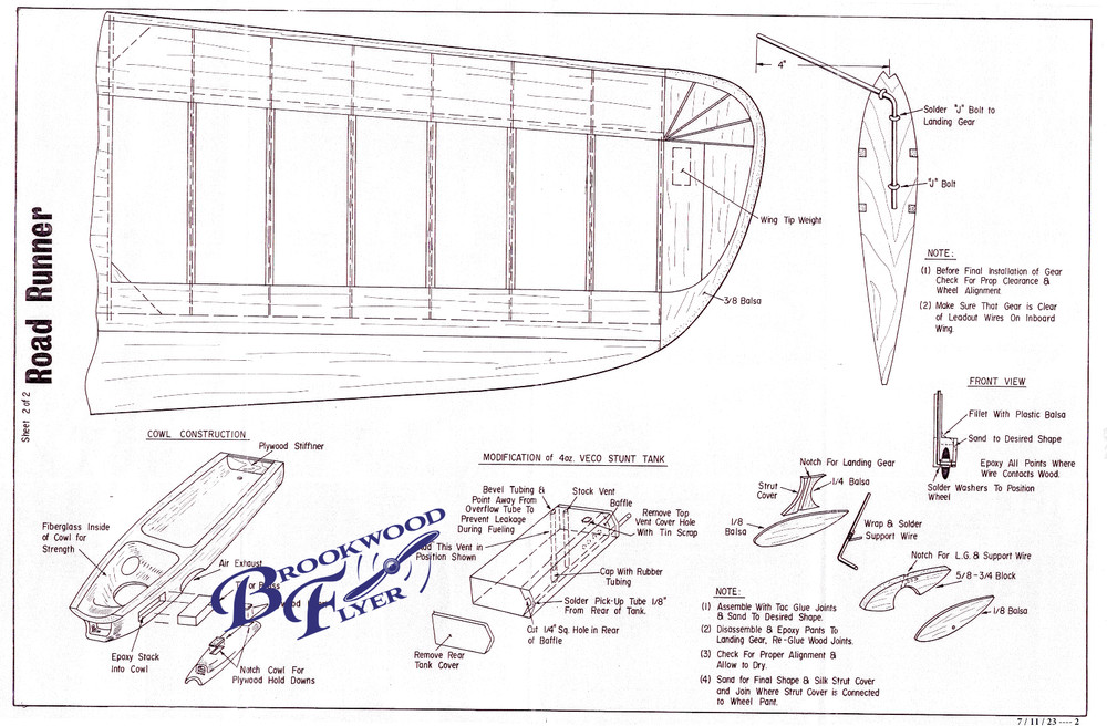 ROAD RUNNER PLAN + BUILDING ARTICLE to build 54in UC Stunt Model