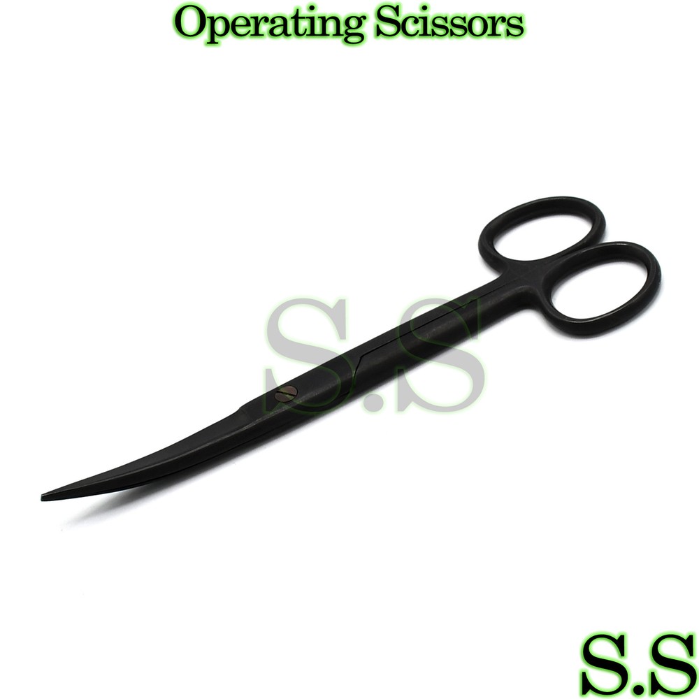 Operating Scissors Curved 5.5" Sharp-Sharp Black Coated Surgical Instruments