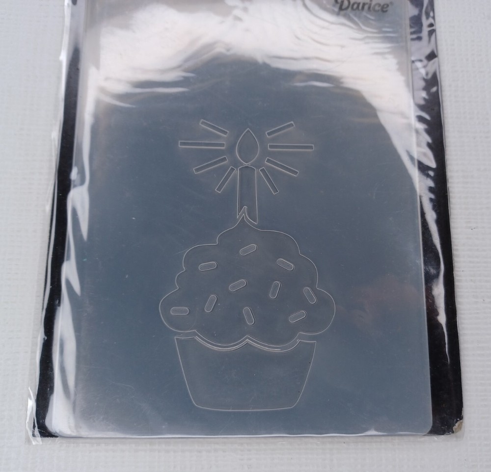 Darice Embossing Essentials Embossing Folder Cupcake With Candle