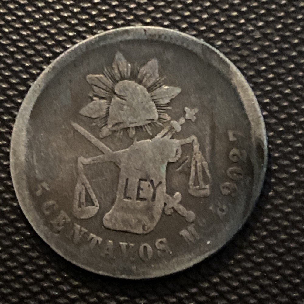 1876 Mexico 50  Centavos B 9027 Silver
