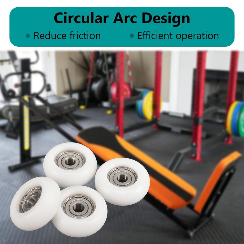 4 PCS White Replacement Wheels Rollers Fits Total Gym Models 2000 3000 XL
