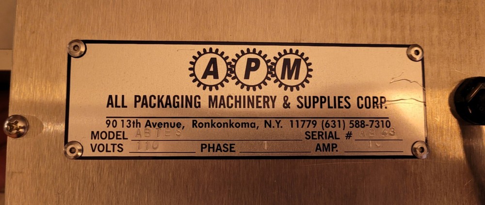 APM ABTBS Table Top Continuous Rotary Band Pouch Sealer w/ Encoder TBS-3/8
